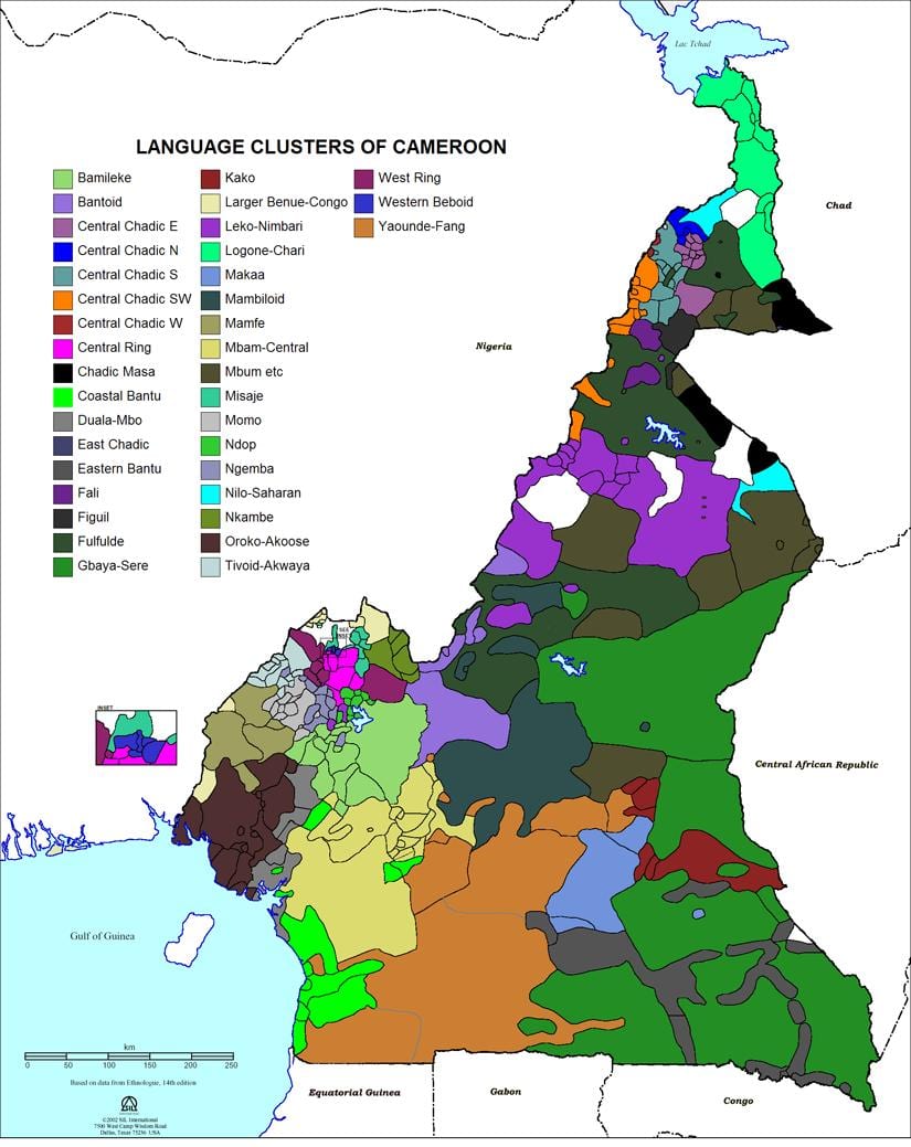 ನಕ್ಷೆ ಕ್ಯಾಮರೂನ್ ಭಾಷೆ