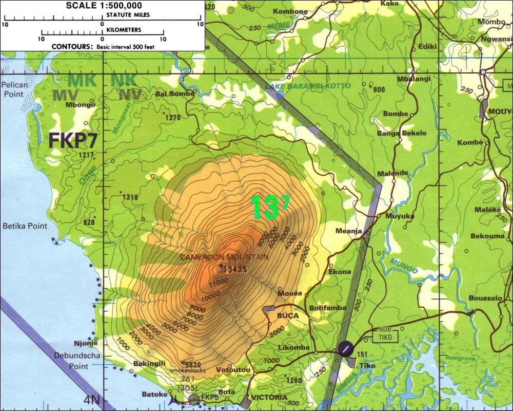 ಕ್ಯಾಮರೂನ್ ಪರ್ವತಗಳು ನಕ್ಷೆ