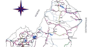 ನಕ್ಷೆ ಕ್ಯಾಮರೂನ್ ರಸ್ತೆ