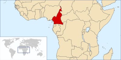 ಕ್ಯಾಮರೂನ್ ಸ್ಥಳ ವಿಶ್ವ ನಕ್ಷೆ